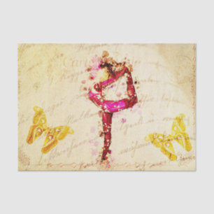 Papier Mousseline Ephemera Française Danseuse Florale Découpage