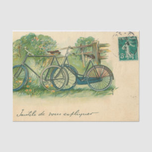 Papier Mousseline Ephemera France Carte Postale Bicyclettes Découpag