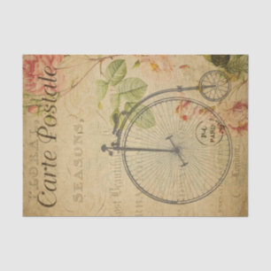 Papier Mousseline Ephemera French Penny Farthing Bicycle Decoupage