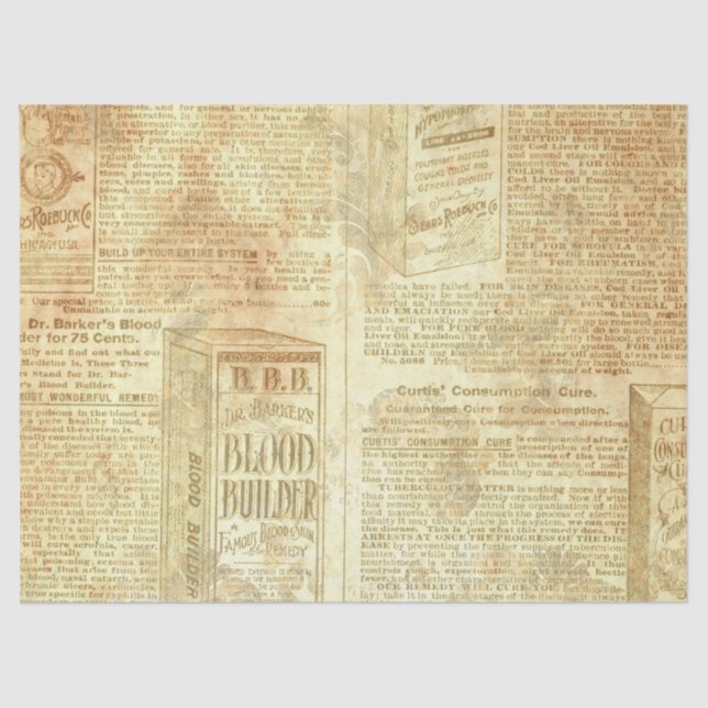 Papier Mousseline Ephemera Gold Paper Series Design 18 (Recto)