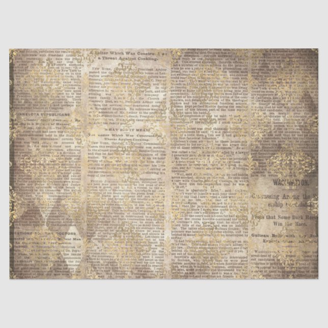 Papier Mousseline Ephemera Gold Paper Series Design 20 (Recto)