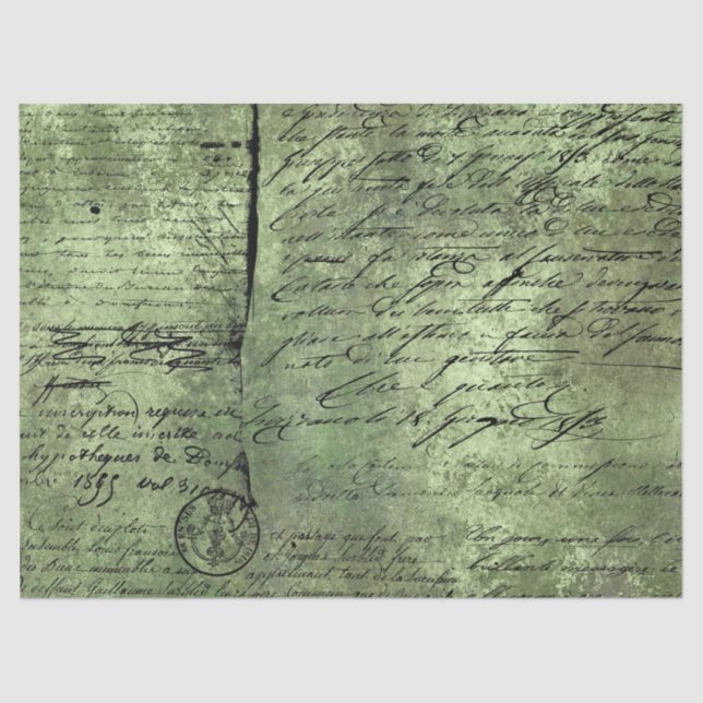 Papier Mousseline Ephemera Green Paper Series Design 2 (Recto)