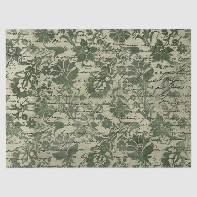 Papier Mousseline Ephemera Green Paper Series Design 21 (Recto)