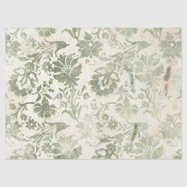 Papier Mousseline Ephemera Green Paper Series Design 8 (Recto)