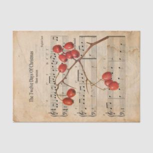 Papier Mousseline Ephemera Les Douze Jours de Découpage de Noël
