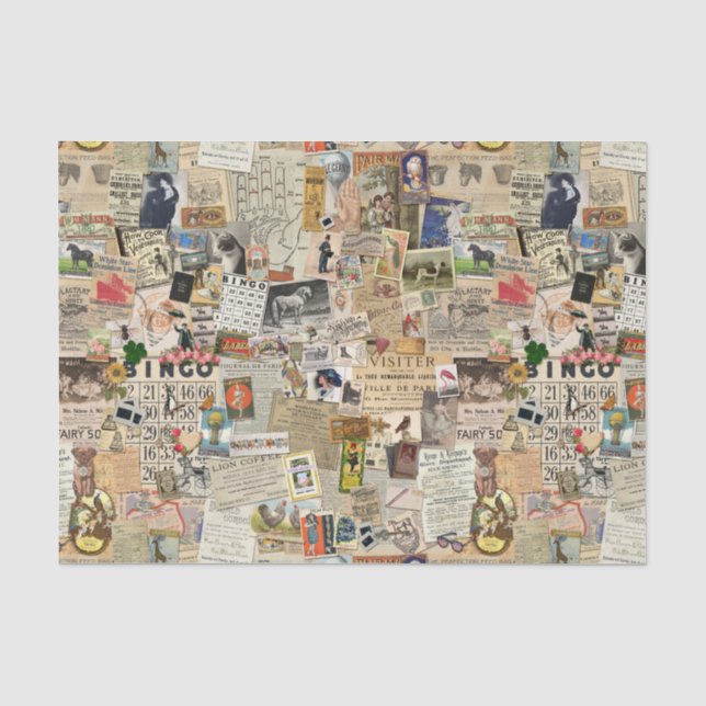 Papier Mousseline Ephemera Scatter Découpage ou papier collage (Recto)
