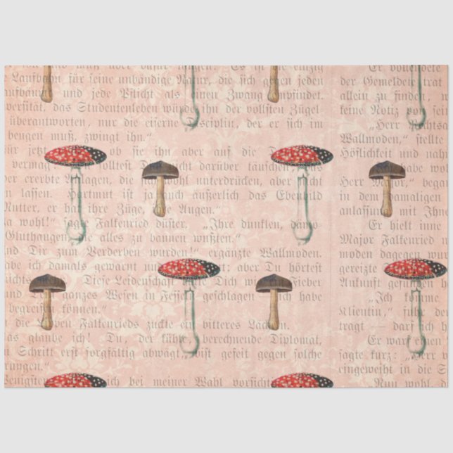 Papier Mousseline Ephémère aux champignons série de design #9 (Recto)