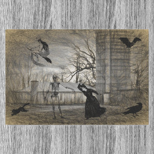 Papier Mousseline Ephémère de découpage de la scène d'Halloween vint