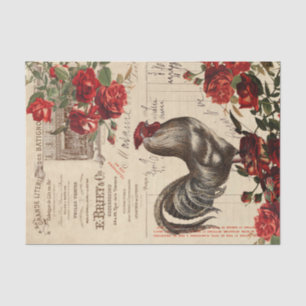 Papier Mousseline Ephémère de découpage de Roses de coq agricole Tis