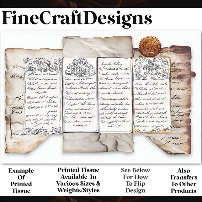 Papier Mousseline Ephémère de document désorganisé + sceau AF4 Décou (Créateur téléchargé)