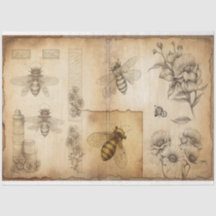 Ephémère des croquis d'abeilles et de fleurs