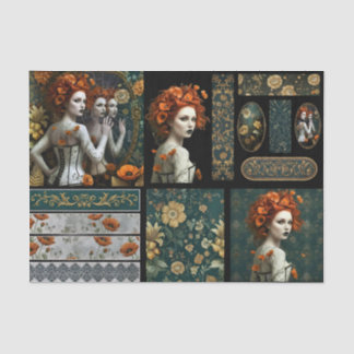 Papier Mousseline Éphémères motifs poétiques gothiques