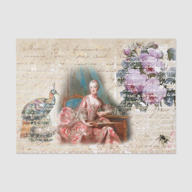 Papier Mousseline Éphémisme royal du XVIIIe siècle (Recto)