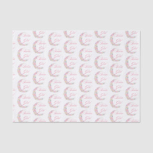 Papier Mousseline équipe de lune rose florale fille baby shower