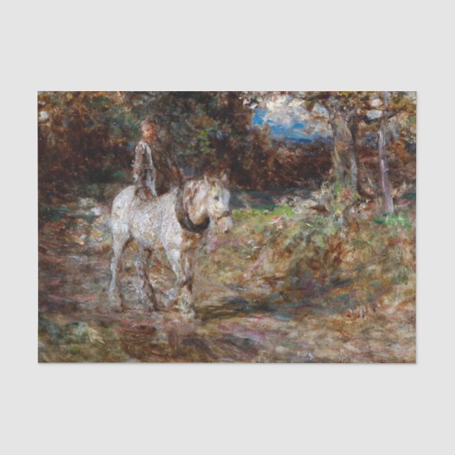 Papier Mousseline équitation du cheval de ferme par Edward Stott (Recto)