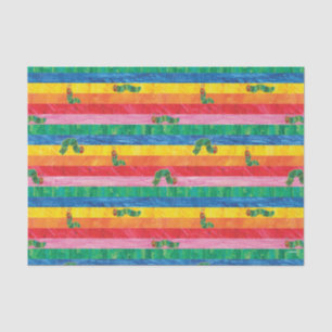 Papier Mousseline Eric Carle Caterpillar Rainbow Stripe Motif
