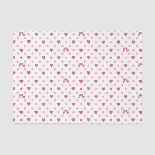 Papier Mousseline Eric Carle | Valentine Heart Polka Dot Motif (Recto)