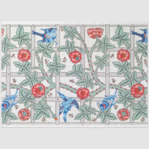 Papier Mousseline Escalade Rose et petit oiseau, William Morris