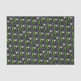 Papier Mousseline Éscaliers de paon de sirène verte