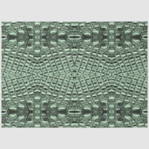 Papier Mousseline Escaliers en cuir d'alligator vert Motif complexe