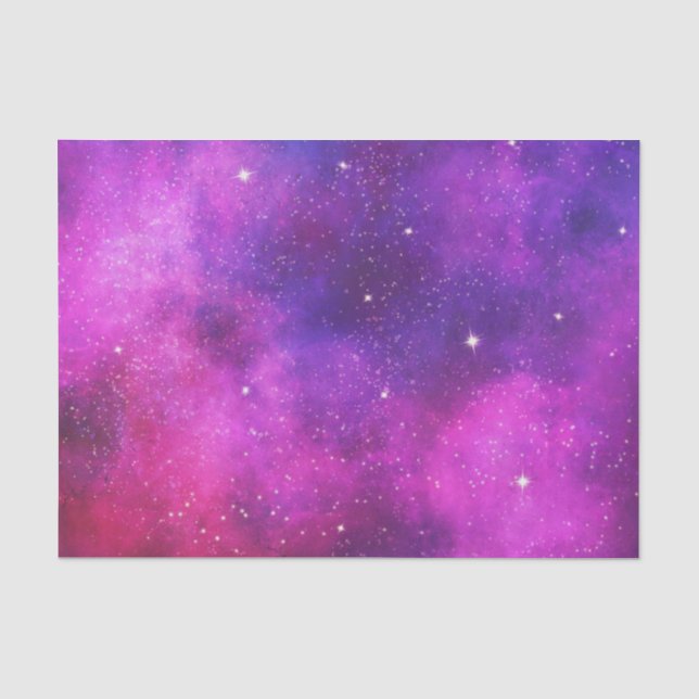 Papier Mousseline Espace rose & violet & Étoiles Faux Galaxy (Recto)