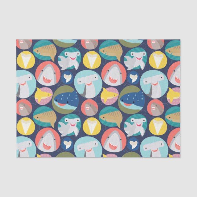 Papier Mousseline Espèces de requins mignons (Recto)