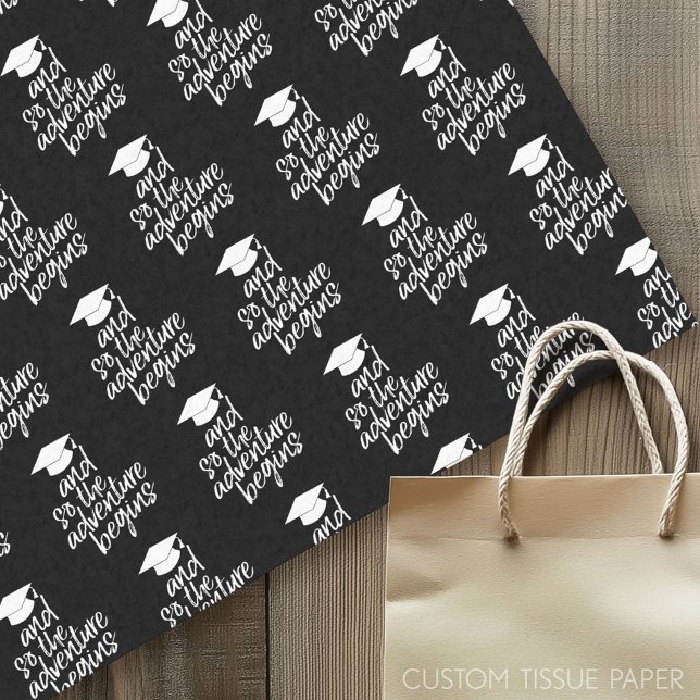 Papier Mousseline Et Donc L'Aventure Commence - Graduation (Graduation Tissue Paper - And So The Adventure Begins)