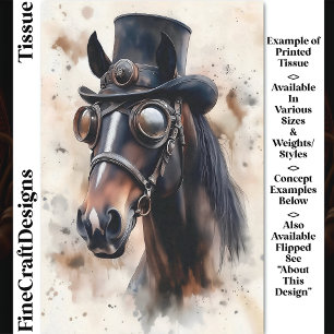 Papier Mousseline Étalon Steampunk Victorien Cheval DF2L Découpage