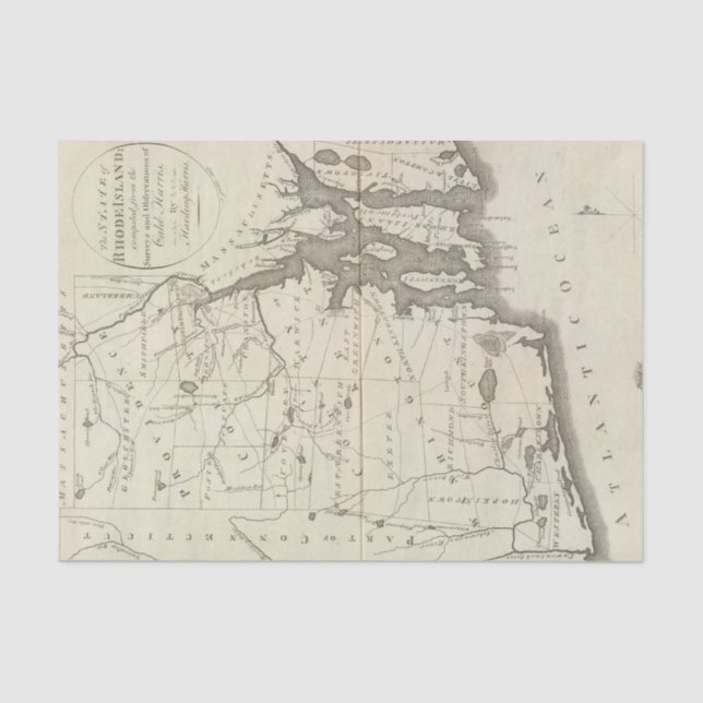 Papier Mousseline État d'île de Rhode (Recto)
