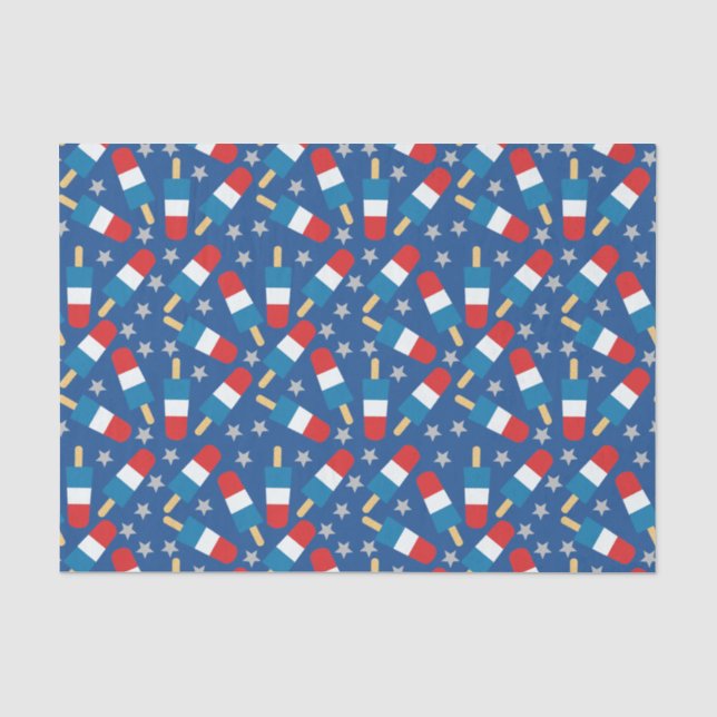Papier Mousseline Été 4 juillet Patriotique Popsicles (Recto)