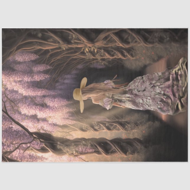 Papier Mousseline Ethereal Wisteria Archway Portrait de la Jeune Dam (Recto)