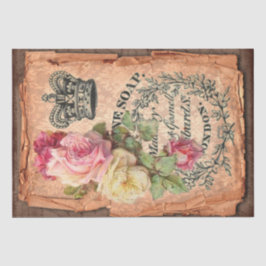 Papier Mousseline Étiquette vintage et illustrations Chic Shabby