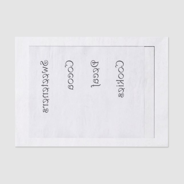 Papier Mousseline Étiquettes de pot de cuisine renversés pour des (Recto)