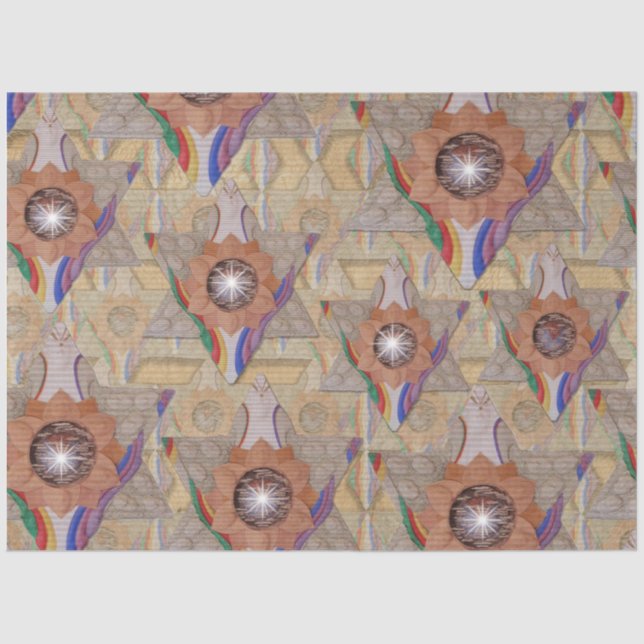 Papier Mousseline 'Etoile de David' en cuir et daim (Recto)