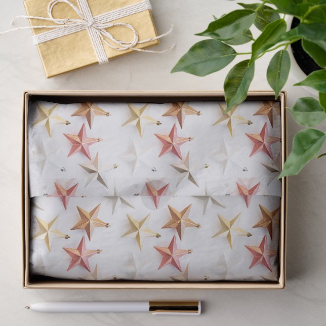 Papier Mousseline Étoile de Noël moderne chic (Cadeau)