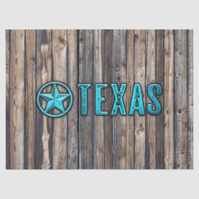 Papier Mousseline Étoile de Texas rustique (bleue) (Recto)