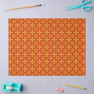 Papier Mousseline Étoile, feu, croix, motif orange et jaune