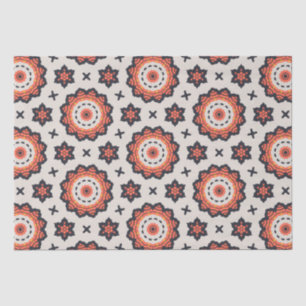 Papier Mousseline Etoile Perse Motif Jaune Beige Orange