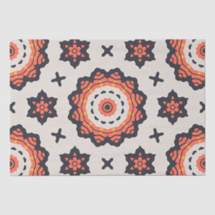 Papier Mousseline Etoile Perse Motif Jaune Beige Orange