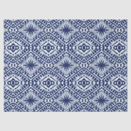 Papier Mousseline Étoiles Batik géométriques Bleues Bleues de la Mar