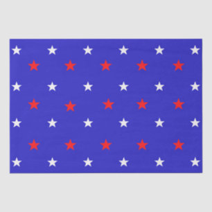 Papier Mousseline Étoiles blanches et rouges - Motif étoilé