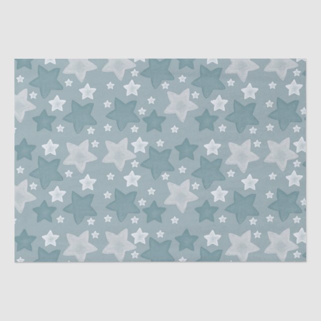 Papier Mousseline Étoiles bleues (Recto)