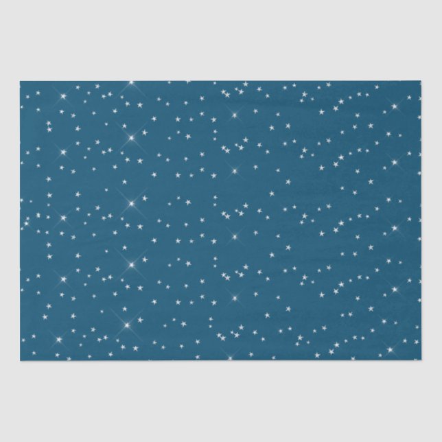 Papier Mousseline Étoiles bleues et blanches (Recto)