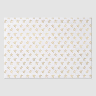 Papier Mousseline Étoiles d'or blanc brillant