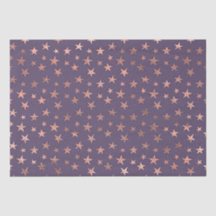 Papier Mousseline Étoiles glamour Rose or et laiteuse