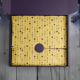 Papier Mousseline Étoiles pourpres Jaune Pop Art Holiday