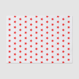 Papier Mousseline Etoiles rouges blanches et rayures grises Motif mo