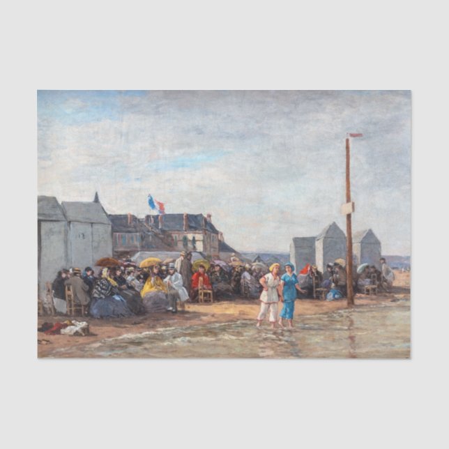 Papier Mousseline Eugene Boudin - Heure du bain à Trouville (Recto)