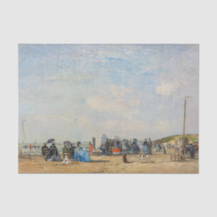 Papier Mousseline Eugene Boudin - Rassemblement sur la plage
