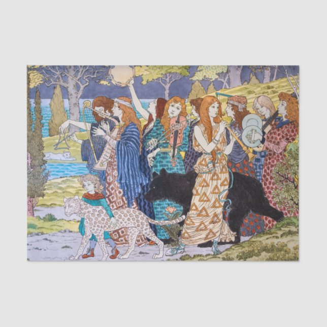Papier Mousseline Eugene Grasset - Panneau Décoratif Harmonie (Recto)